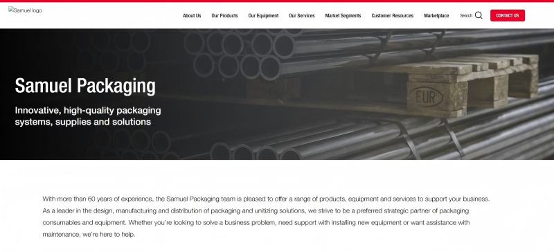 Samuel Packaging Systems Group website