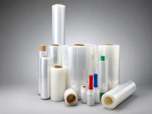 JUHONG Stretch Film Product Range JUHONG stretch film product range with rolls in different sizes and formats