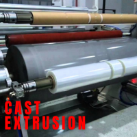 Blown Stretch Film Circular Die Extrusion Process A blown film extrusion line showing the vertical "bubble" inflated by air pressure from a circular die, illustrating the biaxial orientation process.