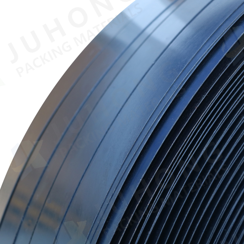 Blue steel strapping jumbo detail