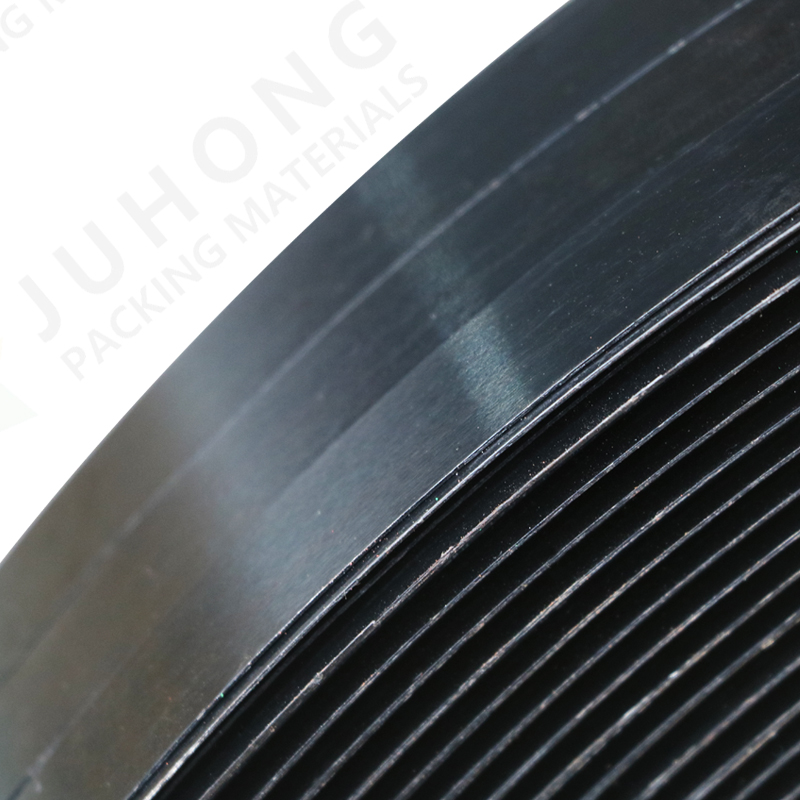 black steel strapping detail