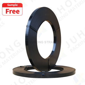 Black painted and waxed steel strapping coil – heavy-duty export-grade metal banding from China