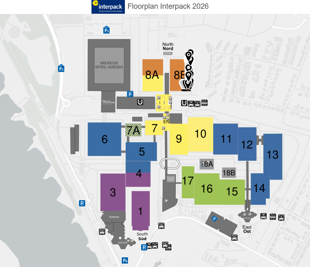 Interpack 2026 floor plan map
