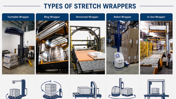 Different pallet wrapping machine types for machine stretch film selection