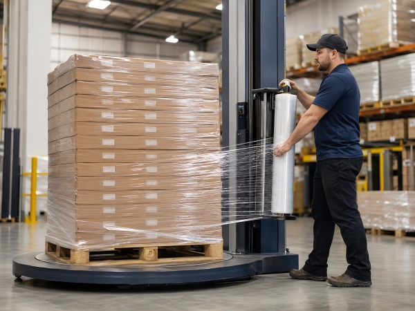 pallet wrapping from bottom to top with stretch film