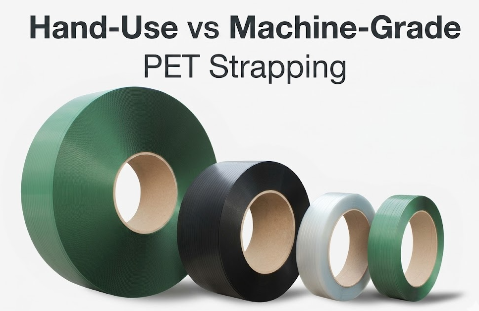 Hand-use PET strapping and machine-grade PET strapping for different packaging applications